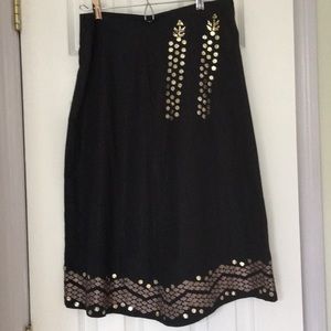 Pinstriped black skirt